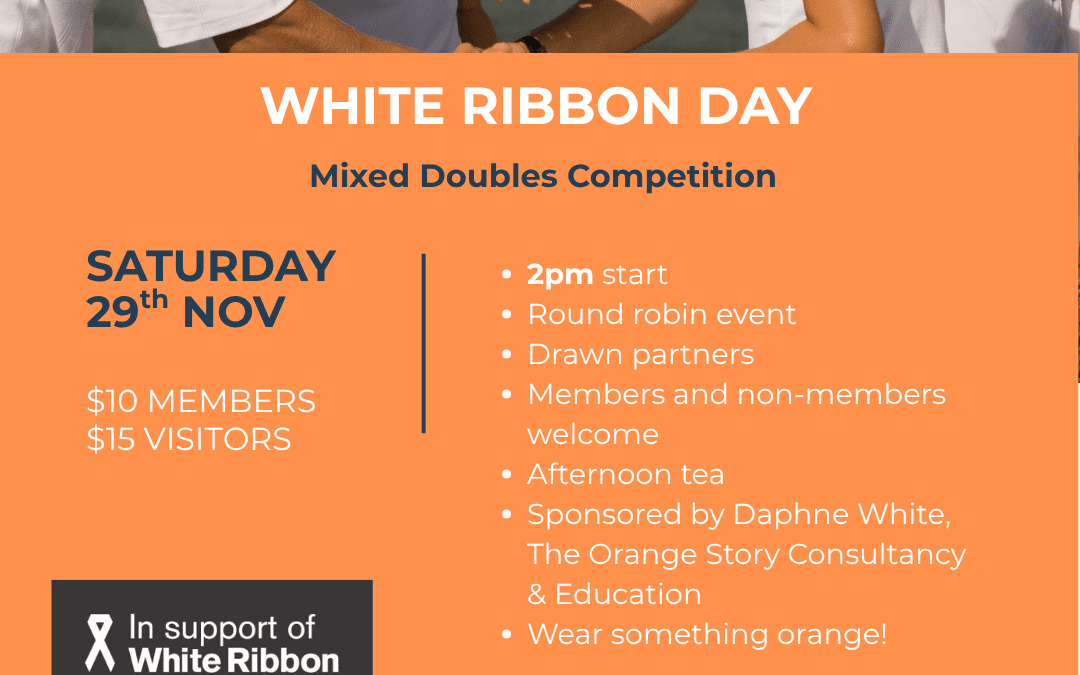 Mixed Double Tennis Competition – White Ribbon Day